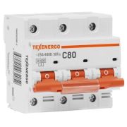 Автоматический выключатель ВА47-100 3п   80А  10кА Texenergo хар-ка С (TAM310C080-1)