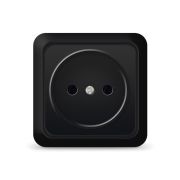 Розетка 1-м ОП Олимп 16А IP20 без заземл. черн. Universal 2224