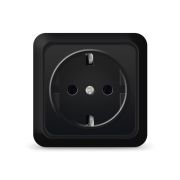 Розетка 1-м ОП Олимп 16А IP20 с заземл. черн. Universal 2227