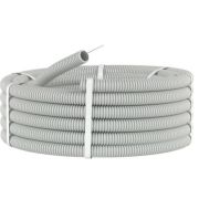 Труба гофрированная ПВХ d16мм с протяжкой сер. (уп.50м)