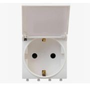 Розетка 1-м 2мод. Avanti «Белое облако» 16А IP20 2P+E защ. шторки бел. DKC 4400002