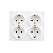 Розетка 4-м ОП LETO с заземл. закрытый корпус ПБТ бел. LEZARD 752-0200-127BDP