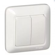 Выключатель 2-кл. СП Прима 6А IP20 250В бел. (опт. упак.) SchE S56- 043-B