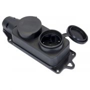 Розетка двухместная с защ. крышками 2Р+РЕ 16А 230В каучук IP44