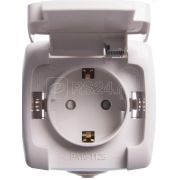 Розетка 1-м ОП Этюд 16А IP44 250В с заземл.защ.шторки с крышкой бел.