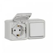 Розетка 2-м ОП Хит 16А IP20 без заземл. защ. шторок. бел