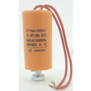 Пусковой конденсатор 4uF(мкф), 450V, CBB-60, 57x30, гибкие выводы/болт