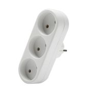 Разветвитель 3-м плоский без заземл. 10А 2200Вт 250В бел. DОМТОК 2655