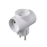 Разветвитель 3-м Т-образный без заземл. 10А 2200Вт 250В бел. DОМТОК 2662