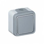 Plexo переключатель одноклавишный 10A наружный серый IP55