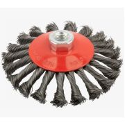 Кордщетка-колесо с наклоном, гайка М14, стальная витая проволока 125 м