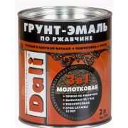 Грунт-эмаль по ржавчине серая с молотковым эффектом 2 л DALI *1/3/192