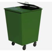 Контейнер ТБО 0,75м3 с распашной крышкой из 2-х створок, колесами (металл 2 мм, зеленый цвет)