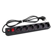 Удлинитель с сетевым фильтром 6х1.8м с заземл. 10А IP20 ПВС 3х0.75 защ. шторки черн. UNIVersal 967U-4001