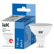 Лампа светодиодная MR16 софит 7Вт 230В 6500К GU5.3 IEK LLE-MR16-7-230-65-GU5