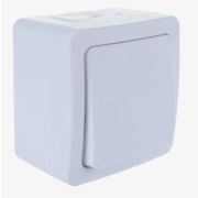 Олимп Выключатель одноклавишный белый наружный