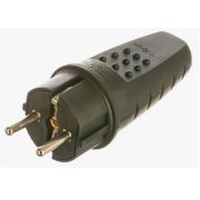 Вилка электрическая прямая однофазная 16А 250В IP44 с заземл. каучук (еврослот) UNIVersal