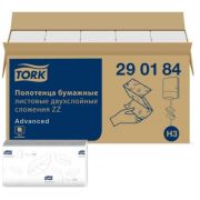 Листовые полотенца Tork Singlefold сложения ZZ, НЗ, Advanced, 2х слой, белый, 200л
