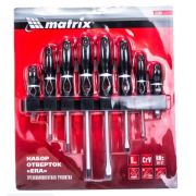 Набор отверток MATRIX «Era» CrV, 3-х компонентная рукоятка, 8 шт.
