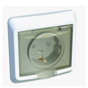 Розетка 1-м СП Этюд 16А IP44 250В с заземл. защ. шторки бел.