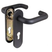 Fuaro Ручка дверная DH-0433 NE ЧЕРНАЯ с пружиной для замка FL-0432, 0433, 0434