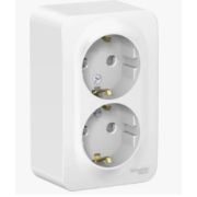Розетка двойная без заземления белая